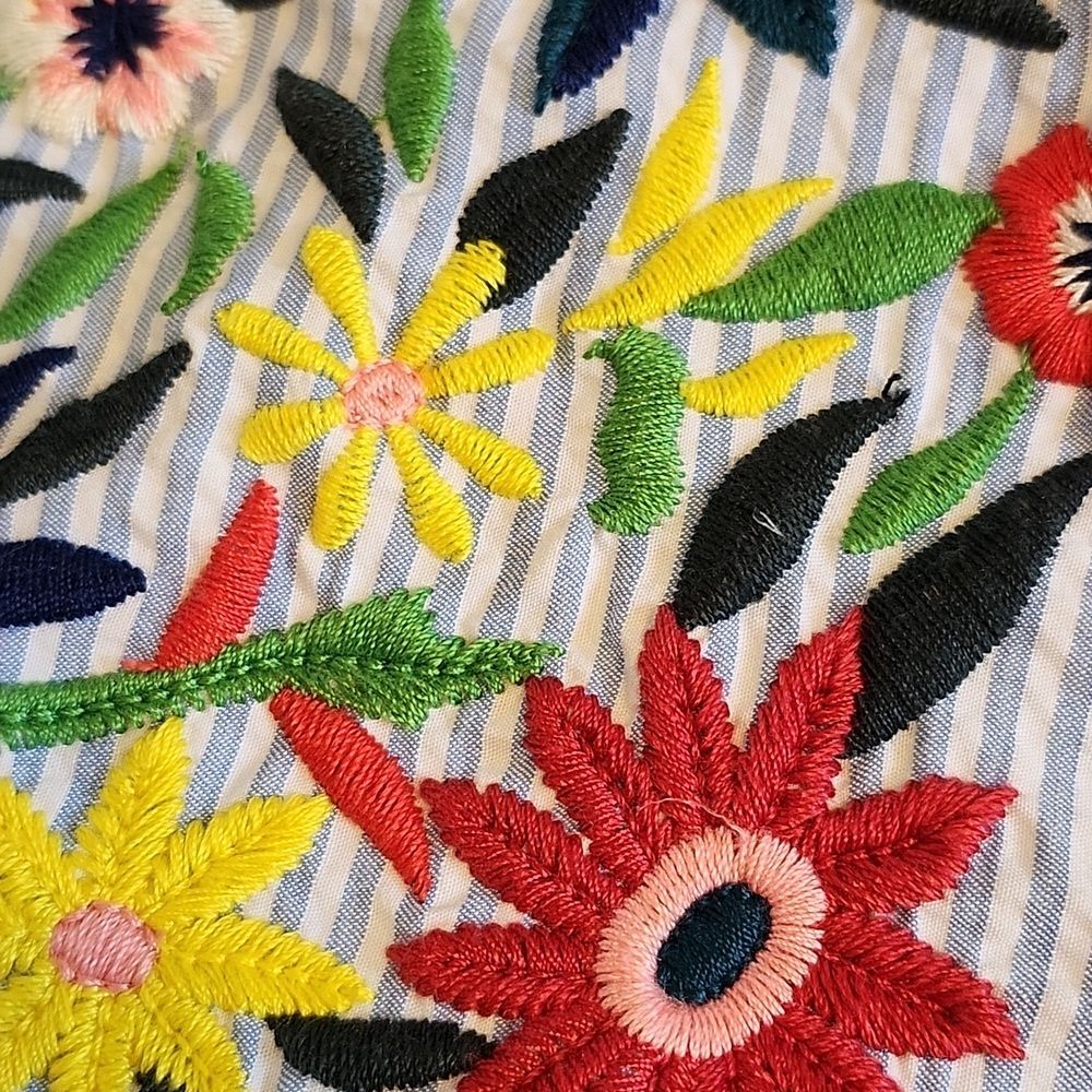 Zara Basic Collection Blue & White Striped Seersu… - image 8